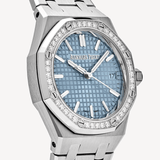 Audemars Piguet Royal Oak -  77451ST - 34 mm -Oțel Inoxidabil si bezel cu diamante - Cadran Albastru 