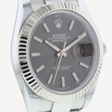 Rolex Datejust Grey Rhodium - 126334 - 41 mm - Stainless Steel/White Gold