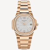Patek Philippe Nautilus - 7010/1R-011 - 32 mm - Aur Roz, Cadran de diamant