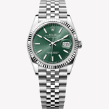 Rolex Datejust - Cadran Verde - 126234 - 36 mm - Aur Alb și Oțel Inoxidabil