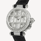 Cartier Pasha Grill Diamond Ladies - 2400 - 32 mm - Aur alb