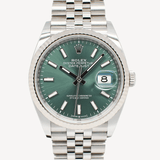 Rolex Datejust Mint Green - 126234 - 36 mm - White Gold/Stainless Steel