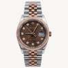 Rolex Datejust 36 - 126231 - 36 mm - Rose Gold and Stainless Steel - Jubilee bracelet, Chocolate Motif dial with diamonds