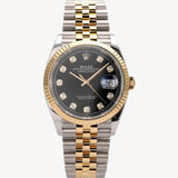 Rolex Datejust 36 Negru - 126233 - 36mm - Aur Galben și Oțel Inoxidabil