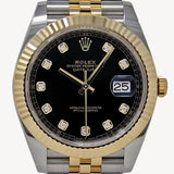Rolex Datejust 41 - 126333 - 41 mm - Aur Galben și Oțel Inoxidabil - Cadran Negru cu diamante