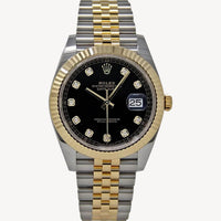 Rolex Datejust 41 - 126333 - 41 mm - Aur Galben și Oțel Inoxidabil - Cadran Negru cu diamante