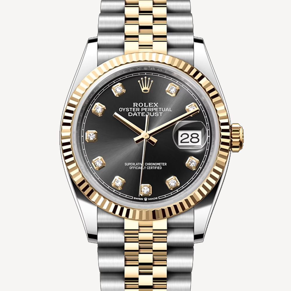 Rolex Datejust 36 Negru 126233 36mm Aur Galben i O el Inoxidabi